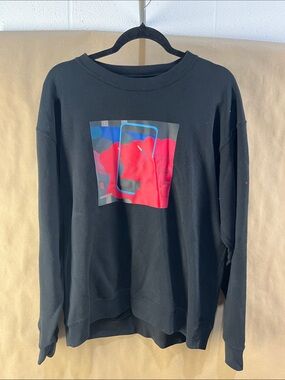 Uniqlo KAWS x Warhol Black Graphic Crewneck Sweatshirt Size L